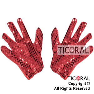 GUANTES LENTEJUELA ROJO HS2976-4 x 1